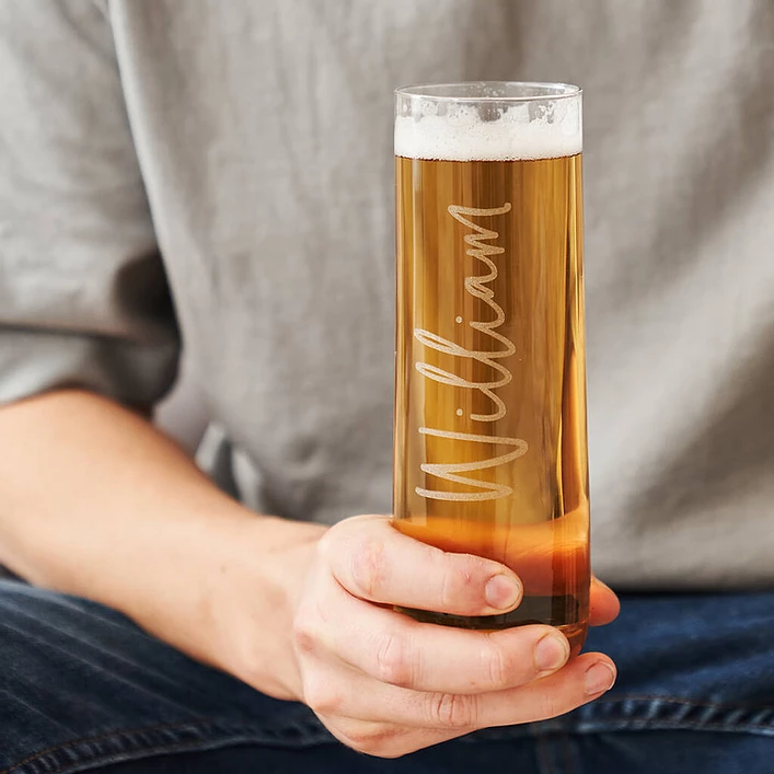 Valentine's Day gift idea for him: personalised beer glass