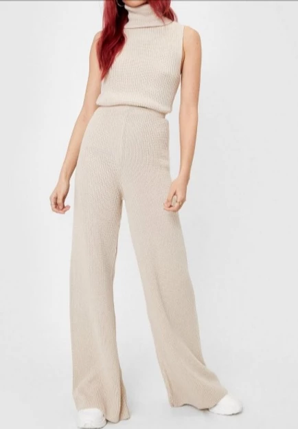 Knitwear You Can Wear All Year Round - Nasty Gal Knitted Wide-Leg Lounge Set