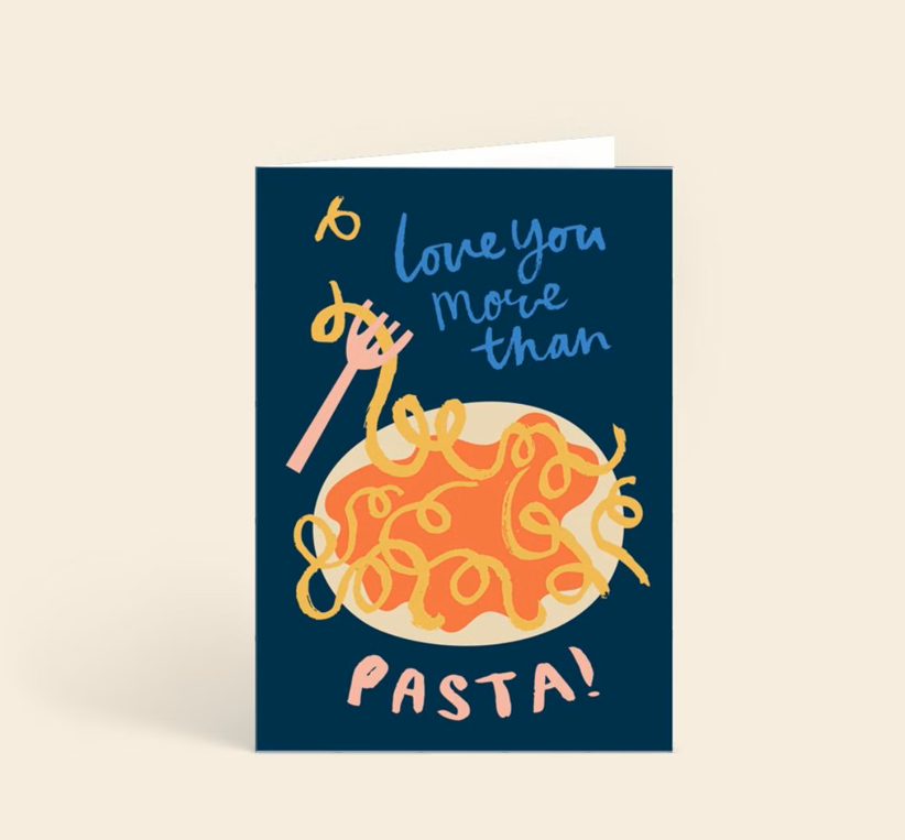 Papier Love you more than pasta valentines day card