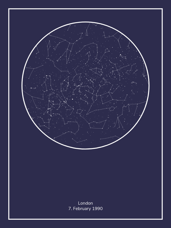 Galentine's Gift Idea: MYPICTURE - Personalised Star Map £19.90 (40cm x 30cm)