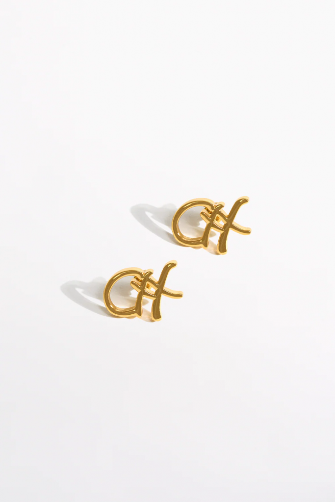 Valentine's Day Gift Idea: Camilla - Gold fierce folklore stud earrings £109