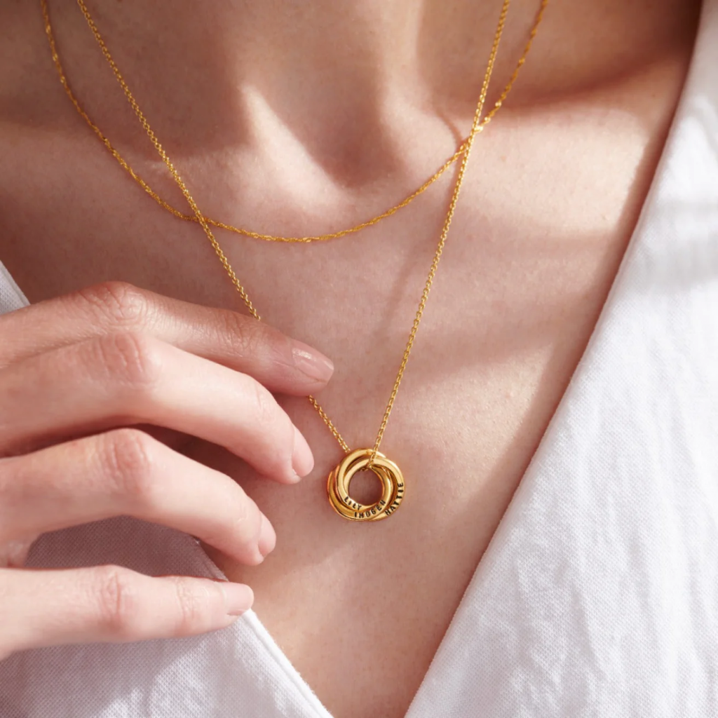 POSH TOTTY - Personalised Mini Russian 18-Carat Yellow Gold-Plated Necklace £119