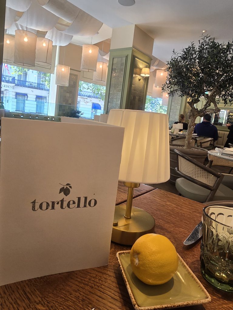 Table view at Tortello at the Royal Lancaster